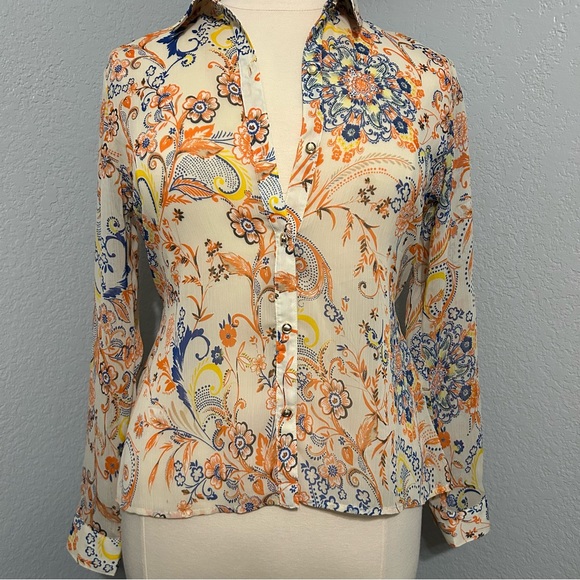 Kut from the Kloth Tops - KUT from the Kloth Paisley Chiffon High Low Blouse